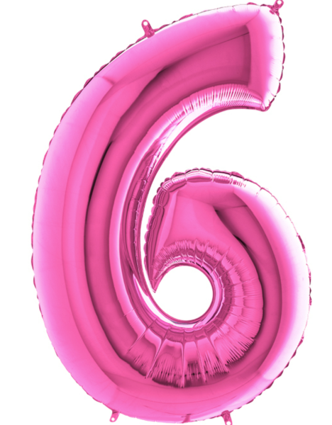 Pinke Zahl: 6 - 102cm